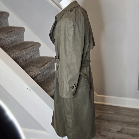 TOWNE by London Fog Olive Green Double-Breasted Clasic Trench Coat Size 40 R - Picture 3 of 12